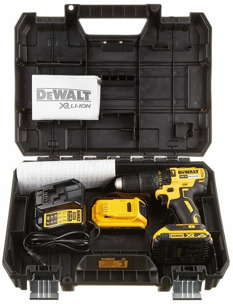 Ударная дрель-шуруповерт DeWALT DCD778M2T-QW (c 2-мя АКБ, кейс)
