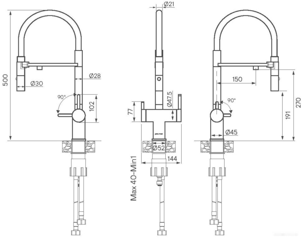 Смеситель Paulmark Gravity Gr213188-B