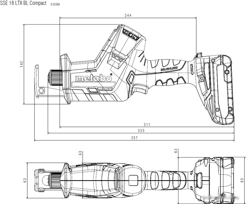 Сабельная пила Metabo SSE 18 LTX BL Compact 602366500 (с 2-мя АКБ, кейс)