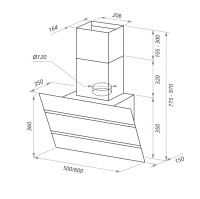 Вытяжка Maunfeld Bridge 50 Inox Glass Black