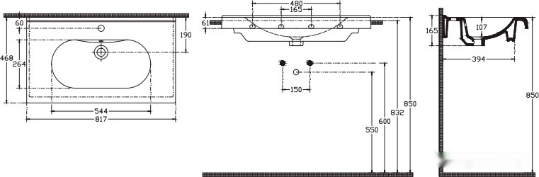 Умывальник Isvea Sentimenti Flat 82 10SM50082SV (белый)
