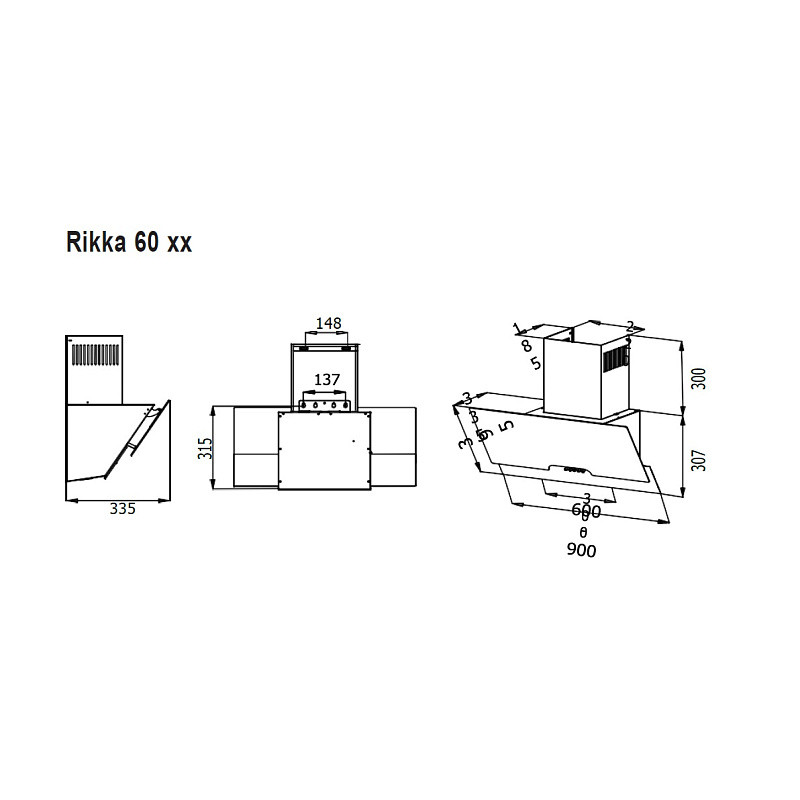 Вытяжка Evelux Rikka 60 BG Вытяжка Evelux Rikka 60 BG