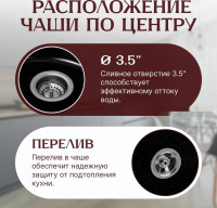 Кухонная мойка Saniteco Linea (оникс)