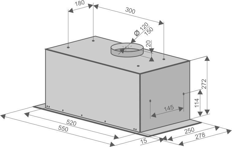 Вытяжка Konigin Checkbox 60 (слоновая кость)