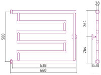 Полотенцесушитель Сунержа High-Tech model &quot;L+&quot; 500х650 00-4052-5065