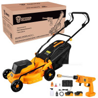 Deko DKLM40V + DKCW25 085-2025 (газонокосилка, мойка высокого давления, 2 АКБ)
