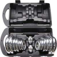 Набор гантелей Ametist хромированные в чемодане 20 кг