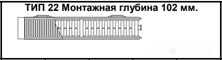 Радиатор Kermi Therm X2 Line-Kompakt PLK Тип 22 305x1405