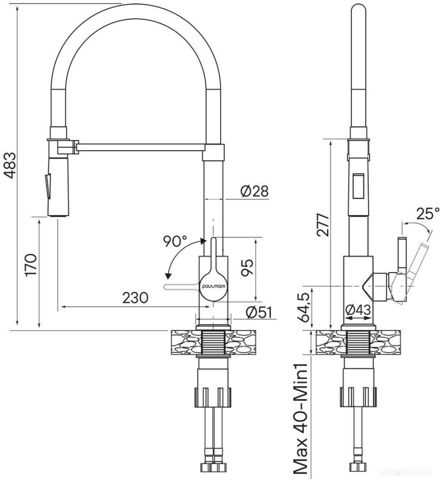 Смеситель Paulmark Halt Ha214021-431