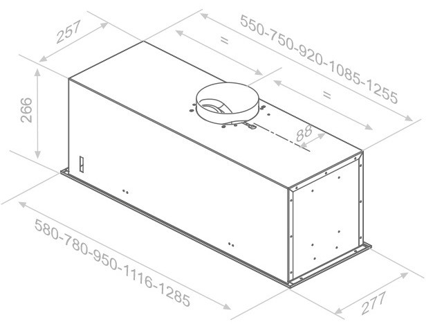 Вытяжка Pando EVO/780.11 Inox V.1050 ECO 009616