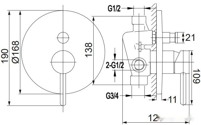 Смеситель Omnires Y1235BL