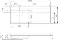 Умывальник Акватон Лондри 120 1A72843KLH01L