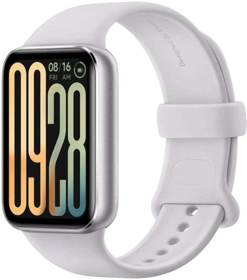 Фитнес-браслет Xiaomi Smart Band 9 Pro M2401B1 (серебристый, с белым силиконовым ремешком, международная версия)