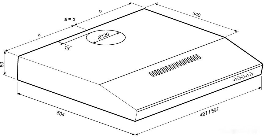 Вытяжка Krona Jessica slim 600 push button (черный)