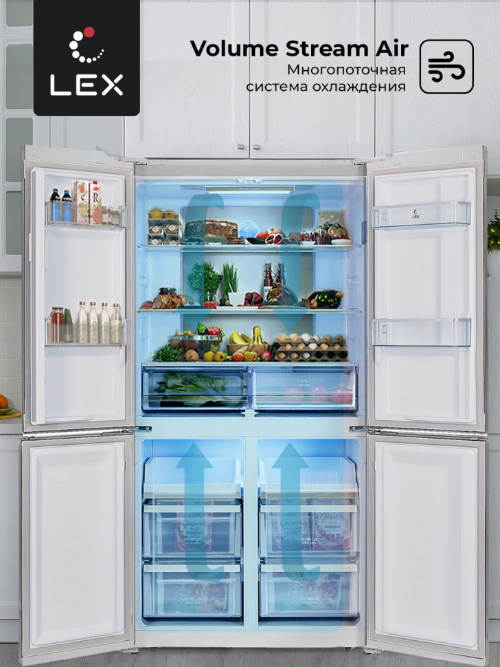 Четырёхдверный холодильник LEX LCD505WID