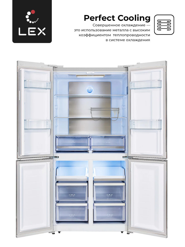 Четырёхдверный холодильник LEX LCD505WID