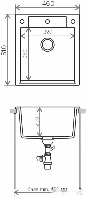 Кухонная мойка Polygran Argo 460 (черный 16)