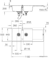 Кухонная мойка Grohe K500 80-C 116/50 2.0 31647AT0 (серый гранит)