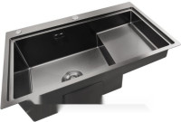 Кухонная мойка Stellar S7550NB-TU-L (нано черный, с доской)