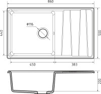 Кухонная мойка GranFest GF-LV-860L кашемир