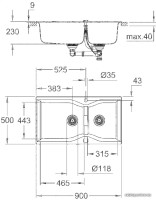 Кухонная мойка Grohe K700 100-C 90/50 2.0 31658AP0 (черный гранит)