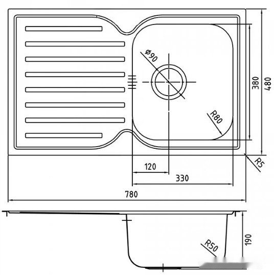 Кухонная мойка IDDIS Strit STR78SDi77