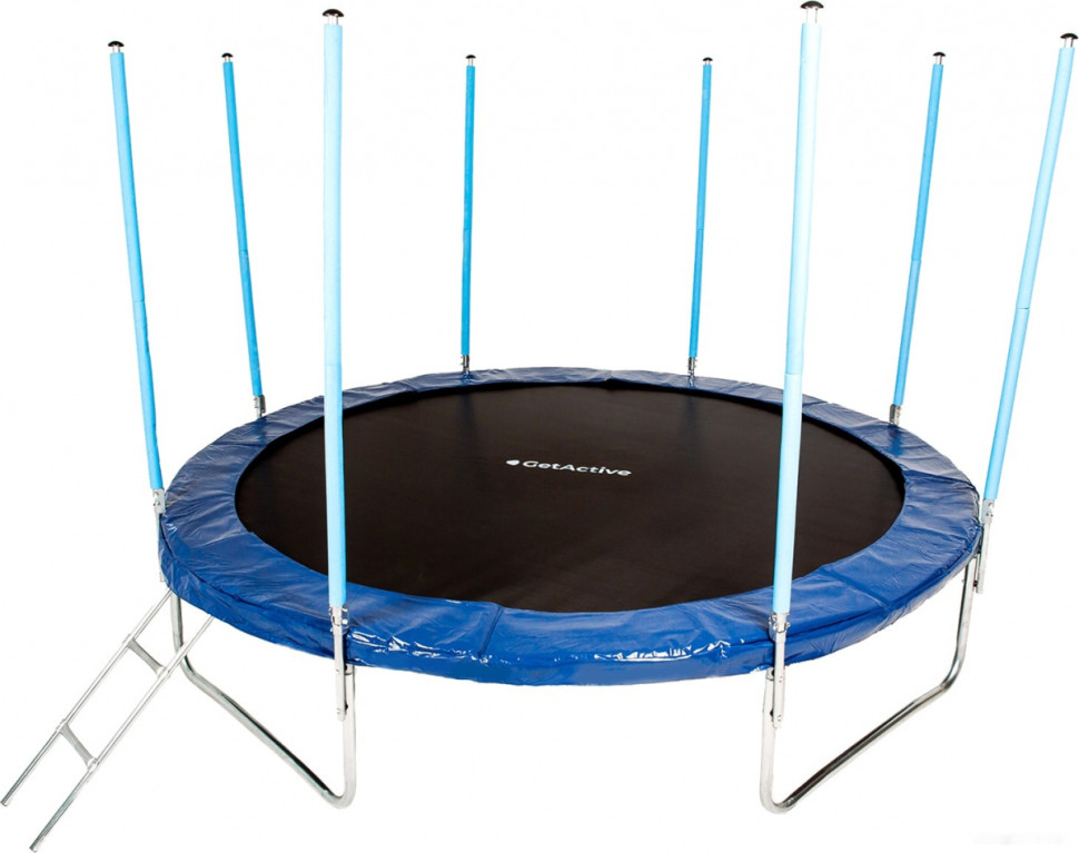 Батут GetActive Jump 10ft - 312 см складной, лестница, сетка (синий)