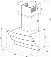 Вытяжка Krona Inga 600 push button (черный/нержавеющая сталь)