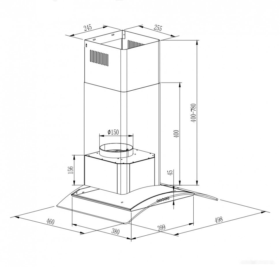 Вытяжка GrandGermes Brela 50 (черный)