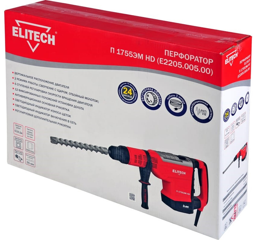 Перфоратор Elitech П 1755ЭМ HD