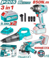 Total TOSLI240789 (гайковерт, болгарка, пылесос, 2 АКБ)