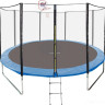 Батут GetActive Jump 14ft - 435 см лестница, сетка, кольцо (синий)
