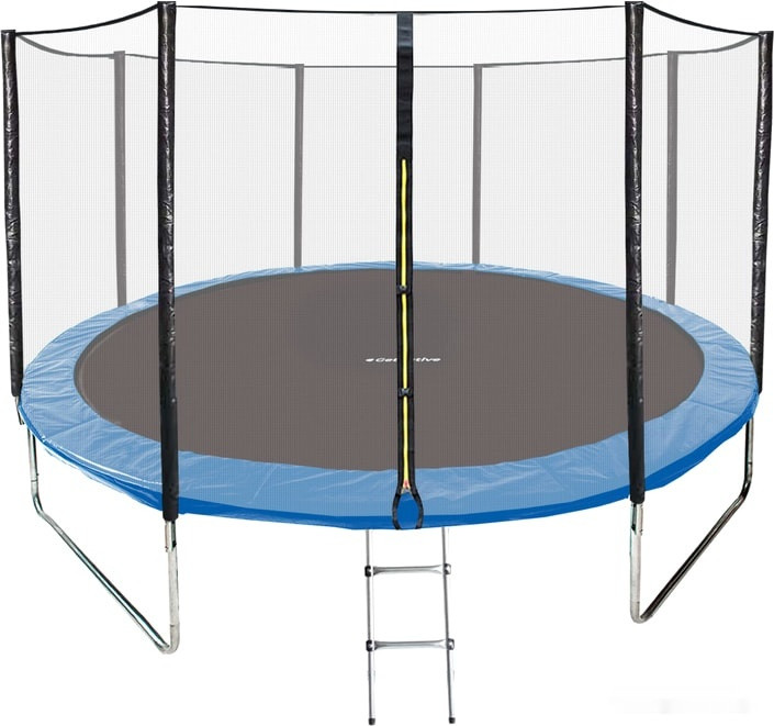 Батут GetActive Jump 14ft - 435 см лестница, сетка, кольцо (синий)