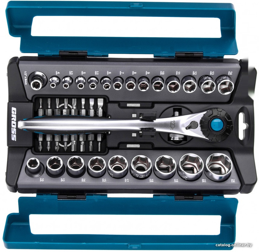 Набор трещотка с головками и битами Gross 14143 (41 предмет)
