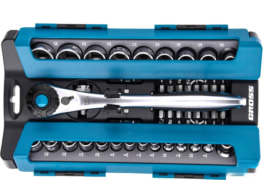 Набор трещотка с головками и битами Gross 14143 (41 предмет)