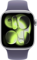 Умные часы Apple Watch Series 11 46 мм (алюминиевый корпус, серебристый/фиолетовый туман, спортивный силиконовый ремешок S/M)