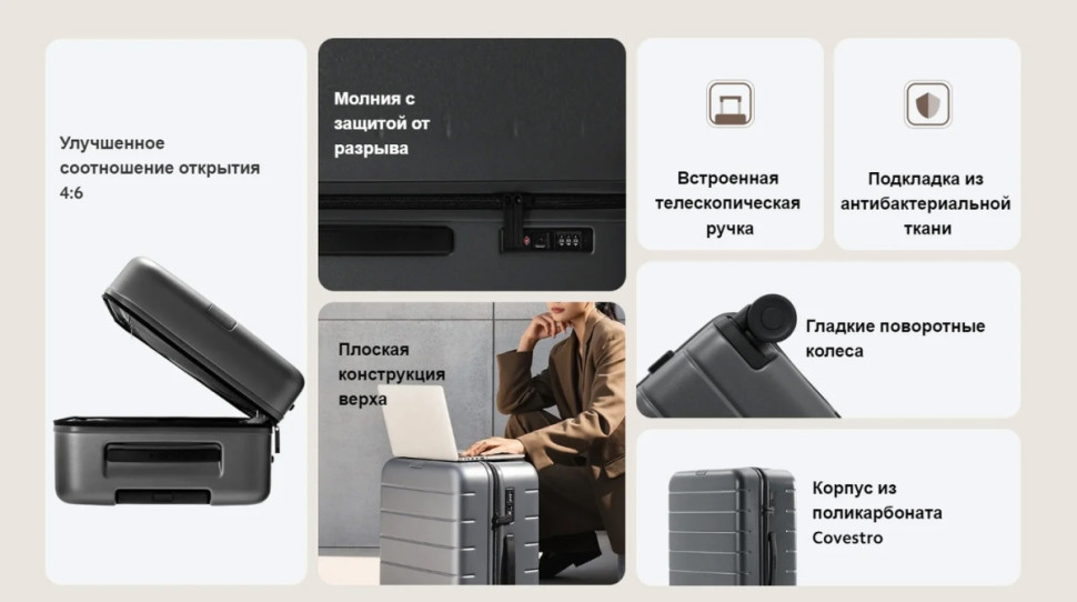 Чемодан Xiaomi Luggage Classic Pro 24" BHR8606GL (серый)