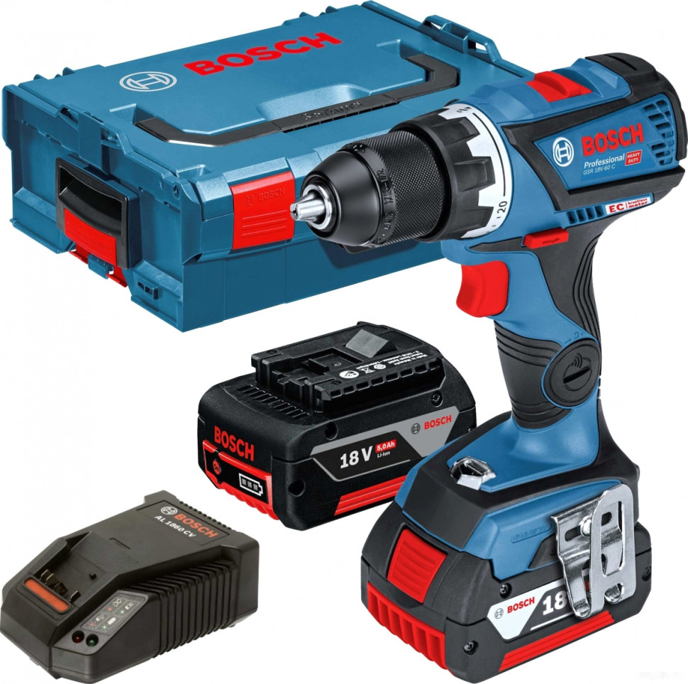 Дрель-шуруповерт Bosch GSR 18V-60 C Professional 06019G1100 (с 2-мя АКБ, кейс)