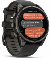 Умные часы Garmin Fenix 8 Pro 47мм (серый, черный силиконовый ремешок)