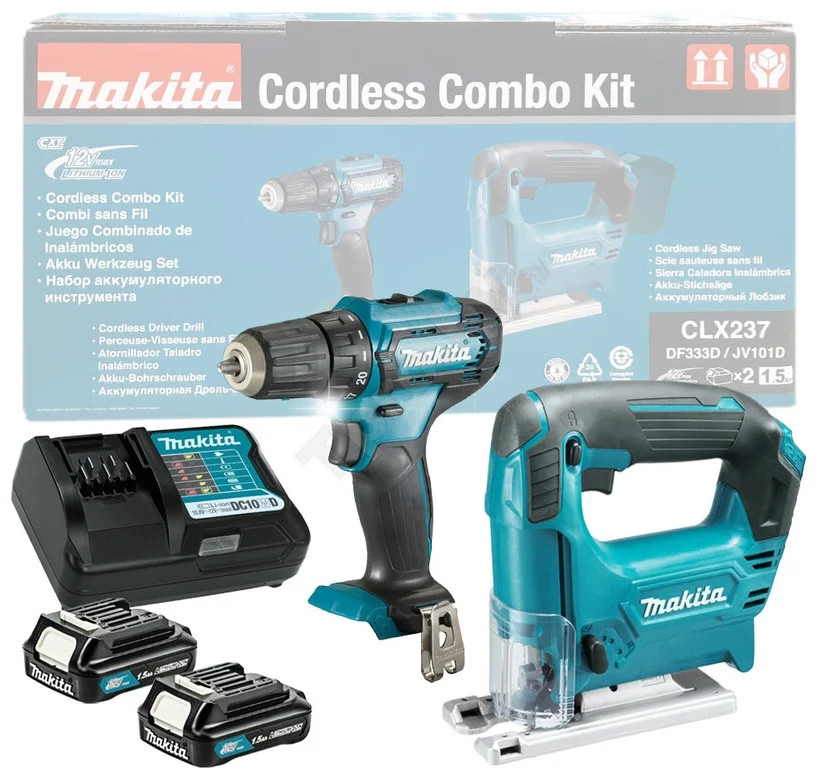 Дрель-шуруповерт Makita CLX237 (с 2-мя АКБ +лобзик)