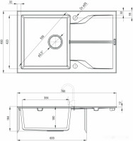 Кухонная мойка Deante Andante ZQN G113 (графитовый металлик)