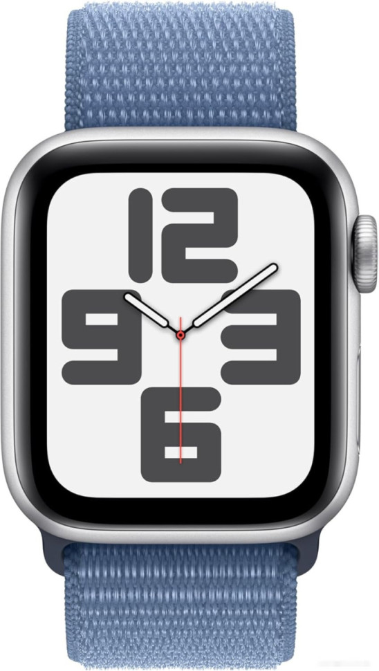 Умные часы Apple Watch SE 2 40 мм (алюминиевый корпус, серебристый/грозовой синий, нейлоновый ремешок)