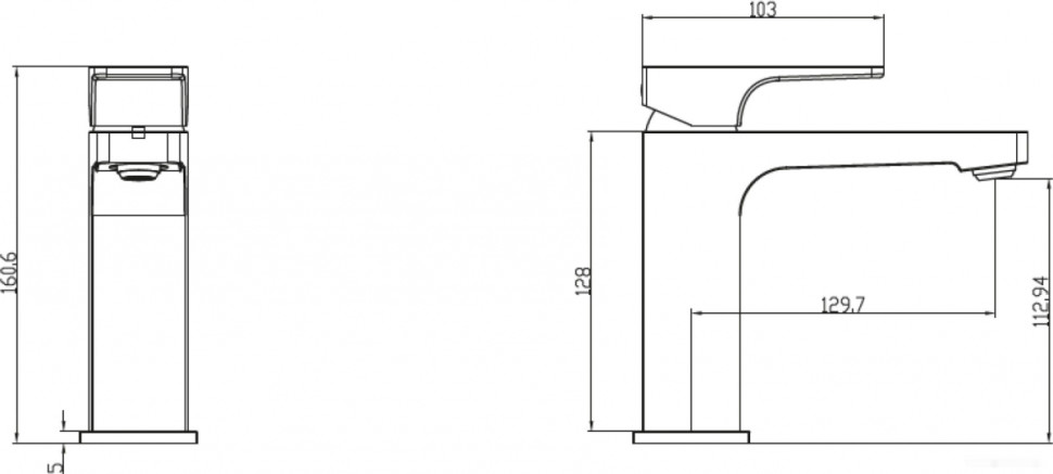 Смеситель Villeroy & Boch Architectura Square TVW125001000