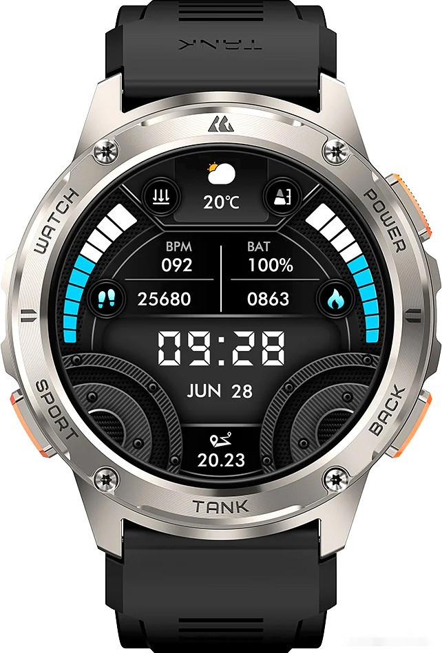 Умные часы Kospet Tank T3 (серебристый)