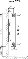 Радиатор Royal Thermo Compact C11-500-1000 (Bianco Traffico)
