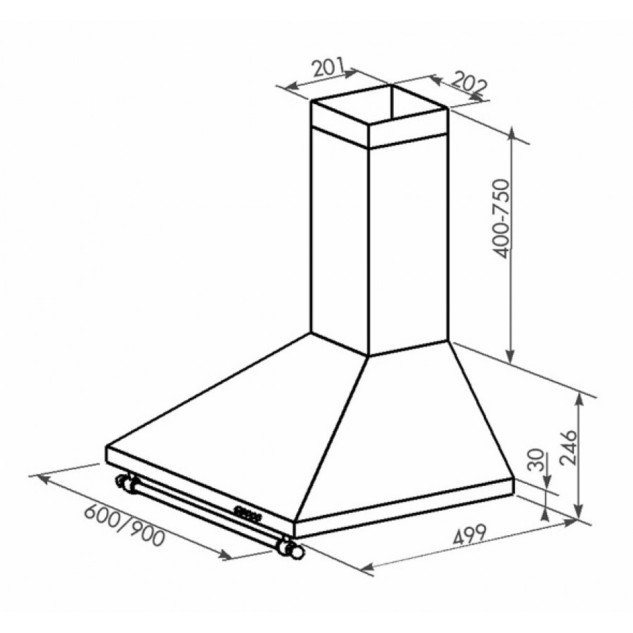 Вытяжка ZorG Technology Allegro B 750 60 бежевая+релинг бронза