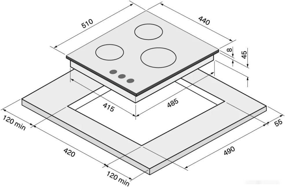 Варочная панель Krona Hagel 45 BL W