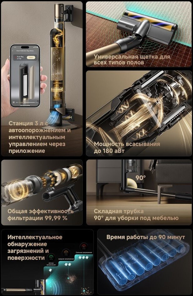 Пылесос Dreame Cordless Vacuum Cleaner Z40 CE Station (с евровилкой)