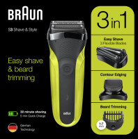 Электробритва мужская Braun Series 3 Shave&amp;Style 300BT (зеленый)