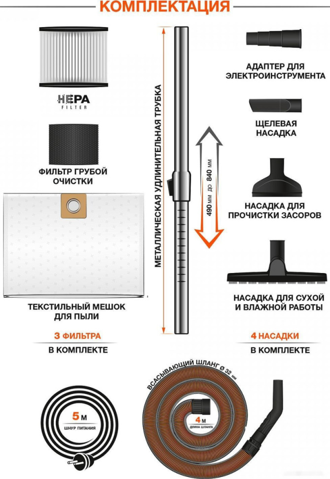Промышленный пылесос Daewoo Power DAVC 2500SD